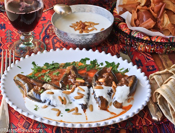 Eggplant with yogurt sauce (Fattet al-Makdoos) - Taste of Beirut