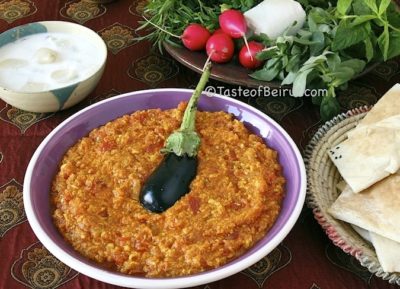 Eggplant And Tomato Dip Mirza Ghassemi Taste Of Beirut